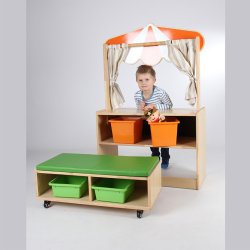 Dukketeater med flyttbar benk